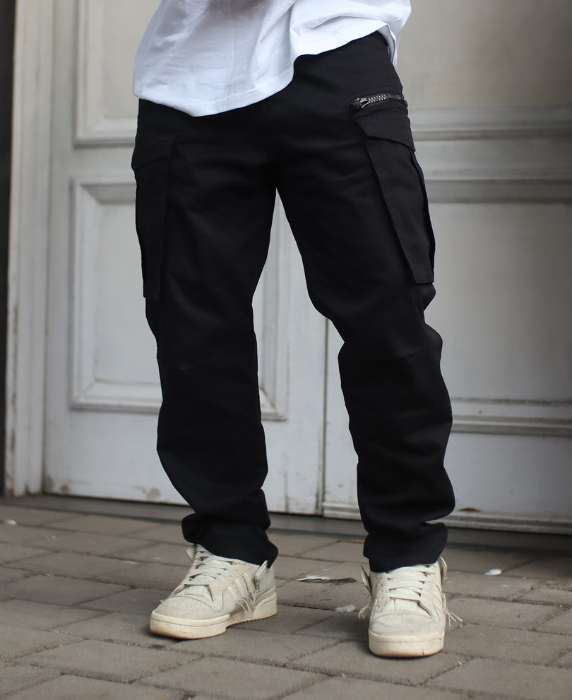 Black Regular Fit Cargo Pant