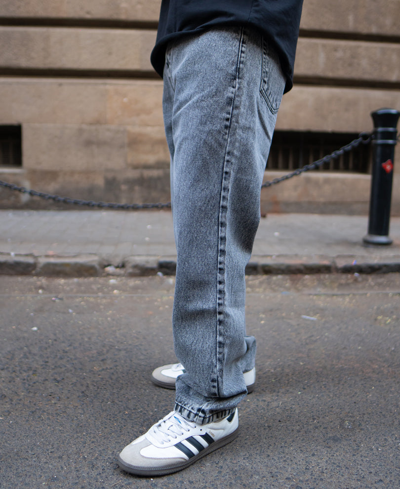 Grey Denim Baggy Fit Jeans
