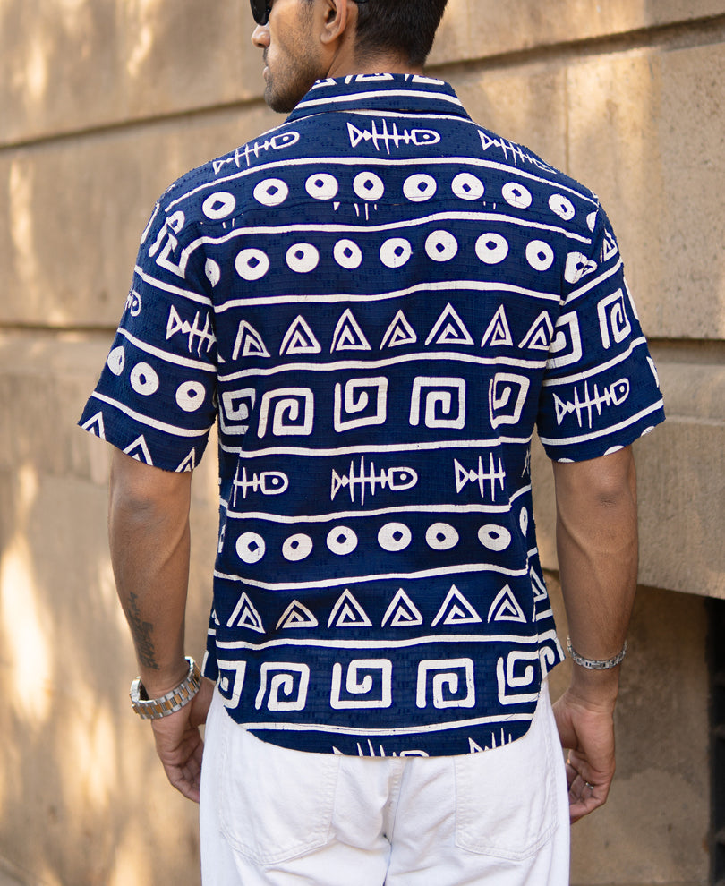 Navy Tribal Print Shirt
