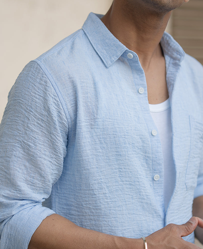 Blue Structured Shirt