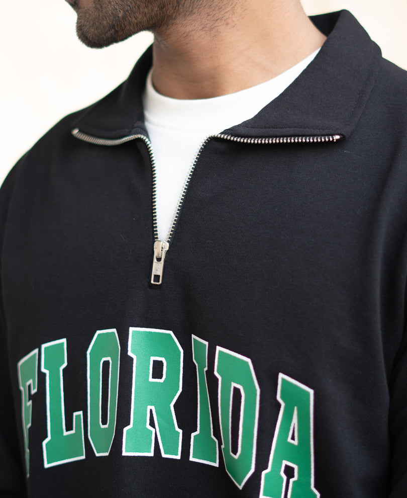 Black Florida Zipper SweaT-Shirt