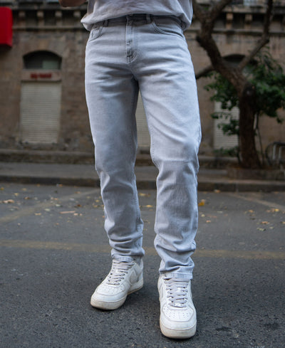 Light Grey Regular Fit Denim Jeans