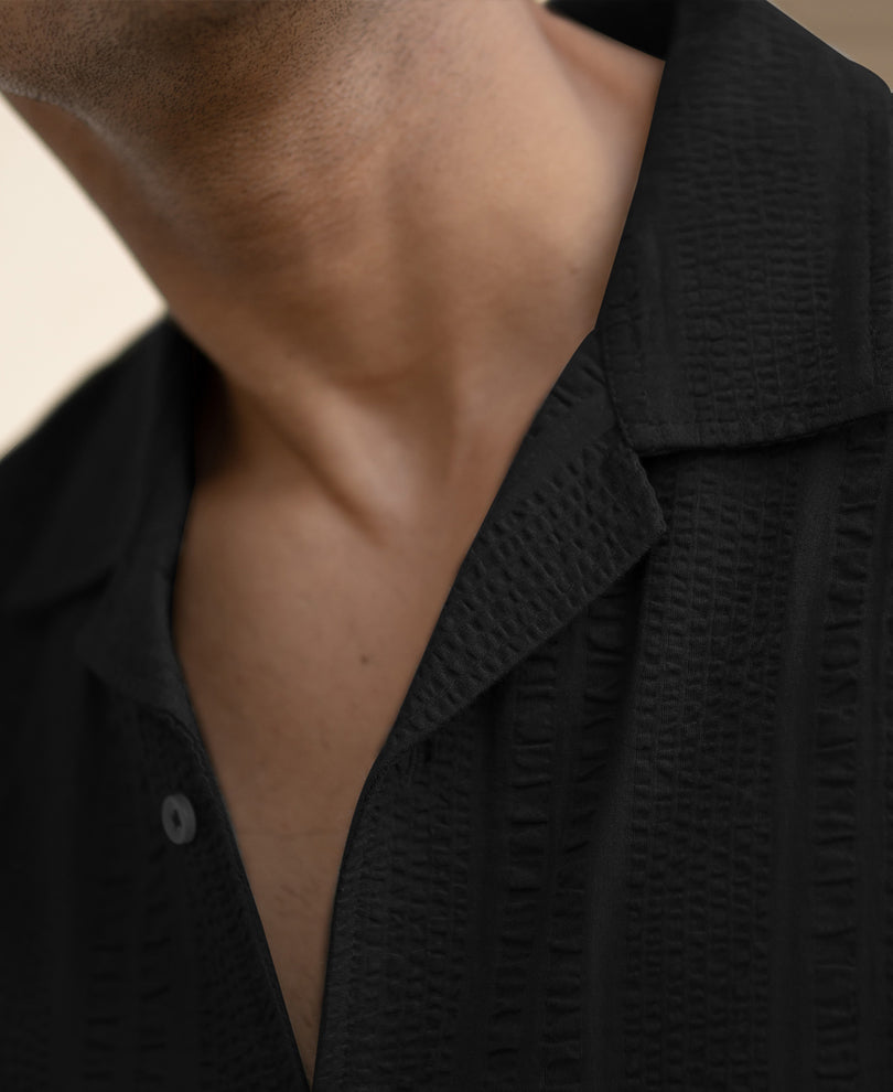 Black Seersucker Shirt