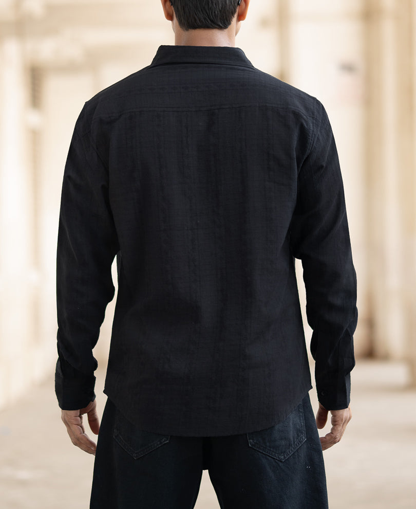 Black Light Weight Structured Shirt