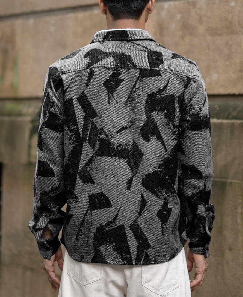 Grey Jacquard Overshirt