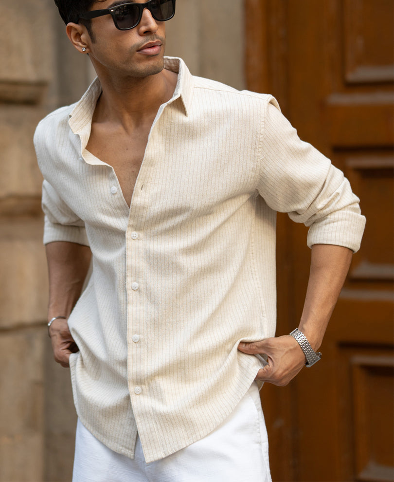 Natural & Beige Pin Stripe Shirt