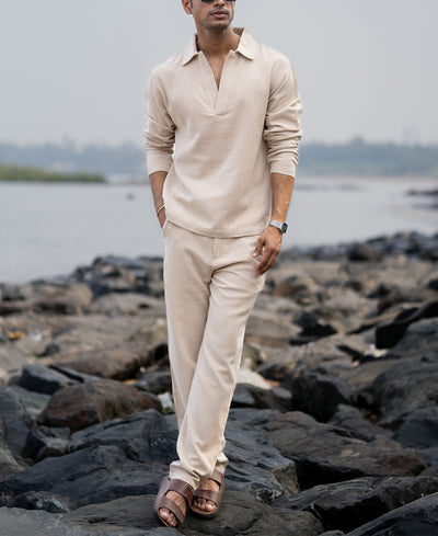 Beige Structured Cord Set