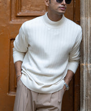 Off-White Structure Stripe High Neck Sweater