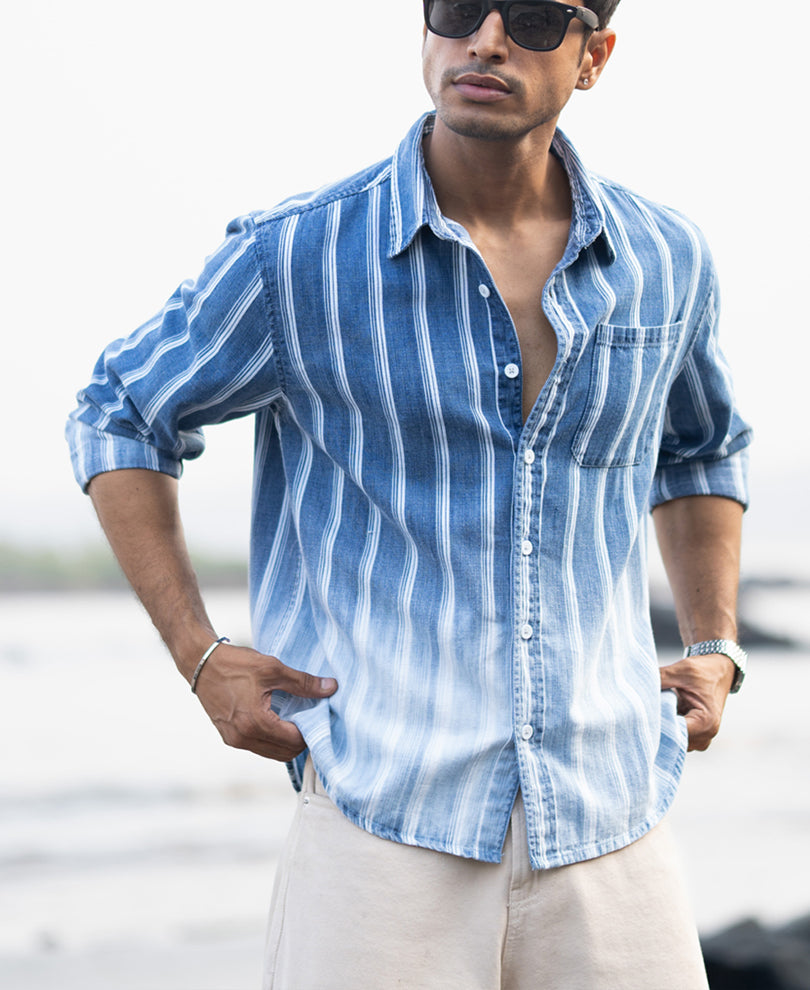 Denim Stripe Ombre Shirt