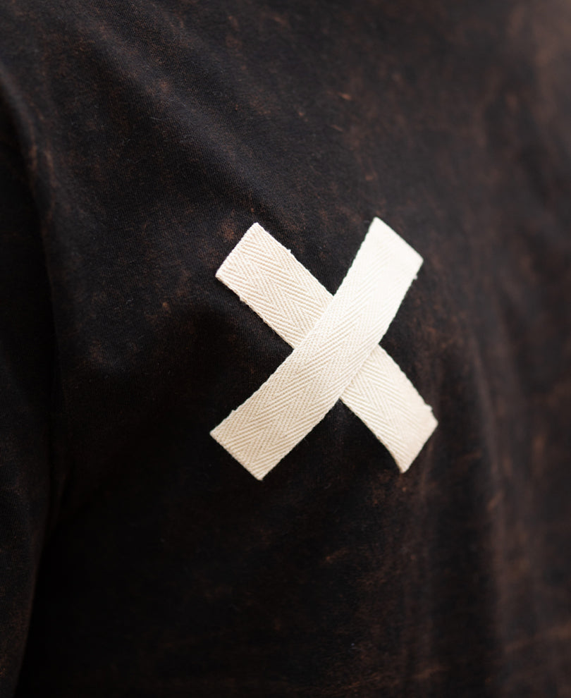 Dark Brown Washed Printed Oversized T-Shirt