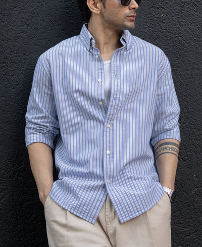 Blue Oxford Stripe Buttondown Shirt