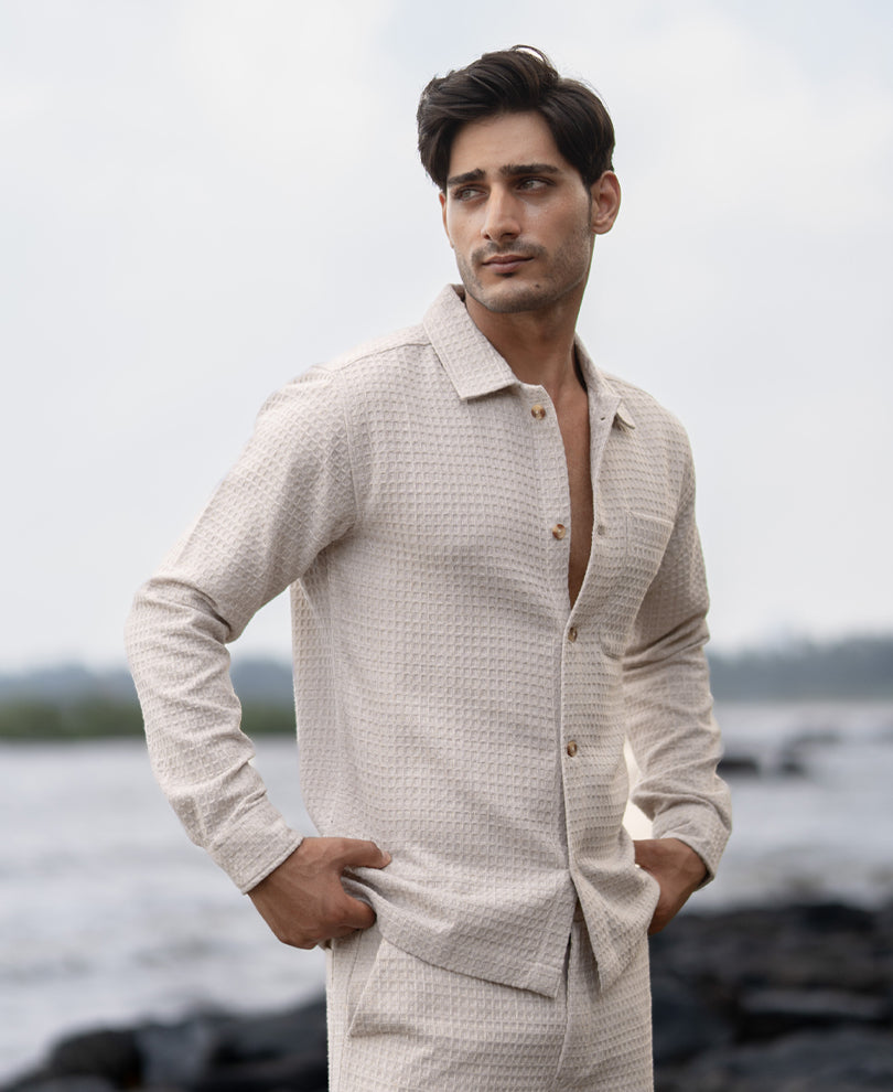 Cream Structured Co-ord Set