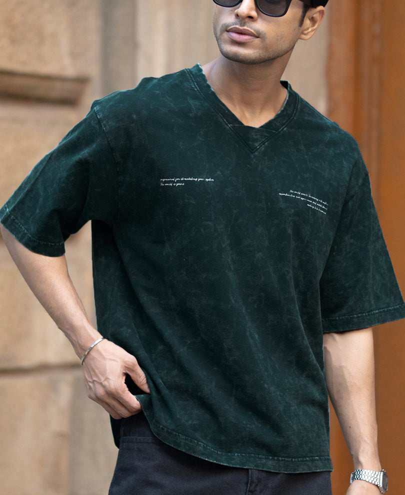 Forest Green Washed Oversize T-Shirt