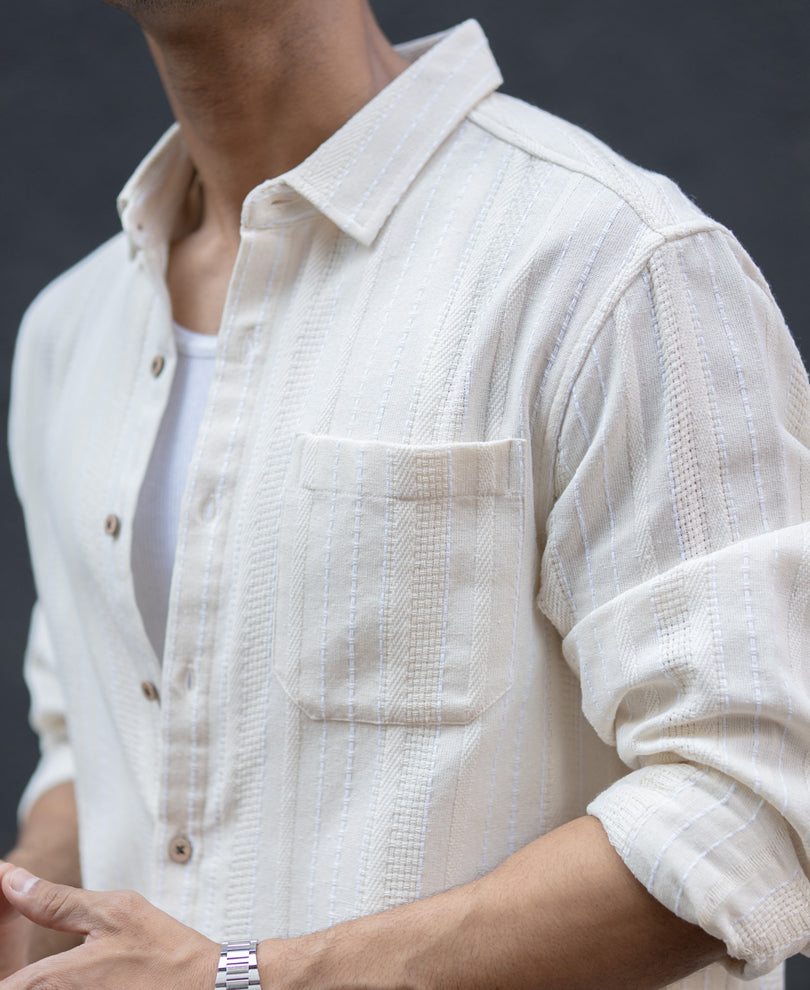 Off White Structure Stripe Shirt