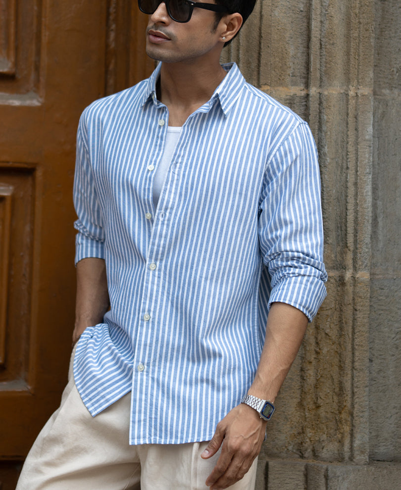 Blue Oxford Stripe Shirt