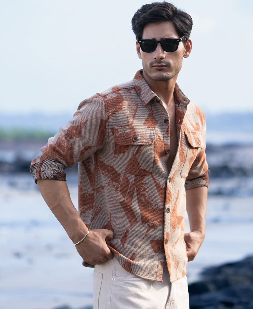 Ochre Jacquard Overshirt