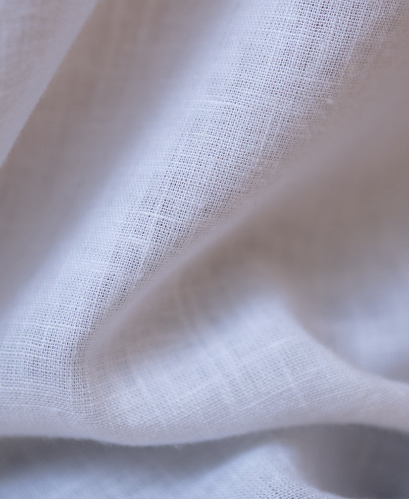White Boxy Fit Linen Blend Shirt.