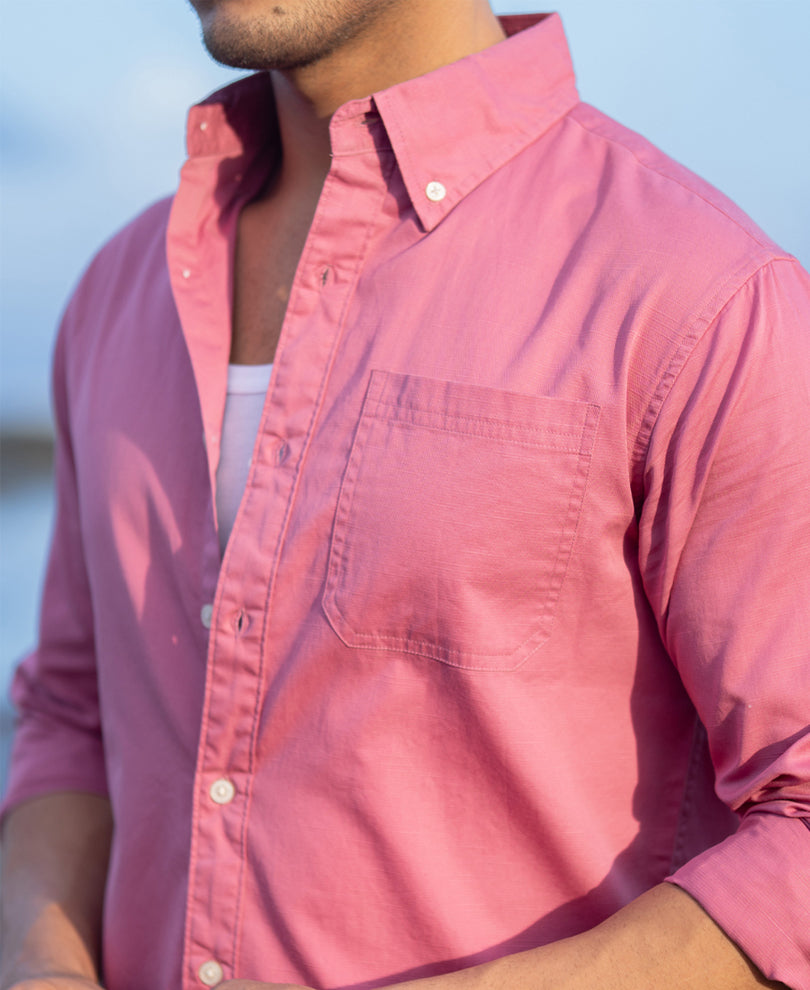Rogue Pink Structured Buttondown Shirt