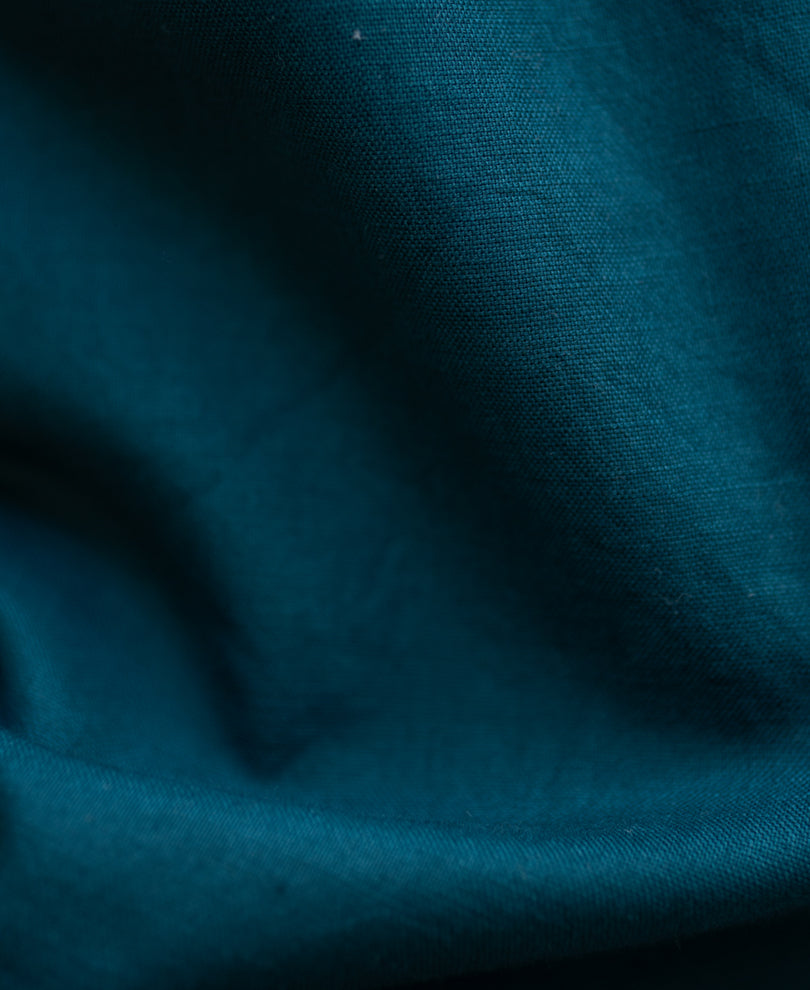 Teal Blue Embroidered Shirt 100% Cotton