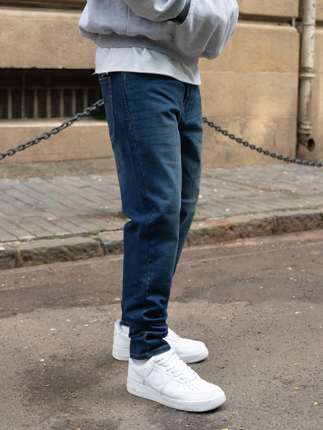 Dark Blue Washed Regular Fit Jeans