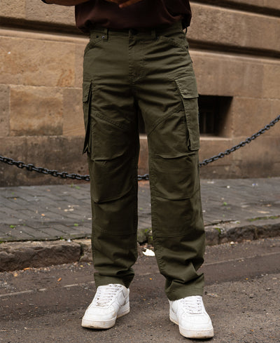 Olive Cotton Cargo Trouser