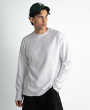 White Rib Knit T-Shirt