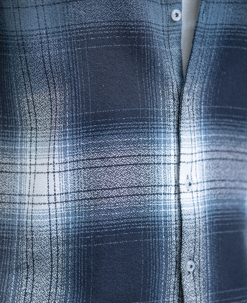 Navy Ombre Checks Shirt.