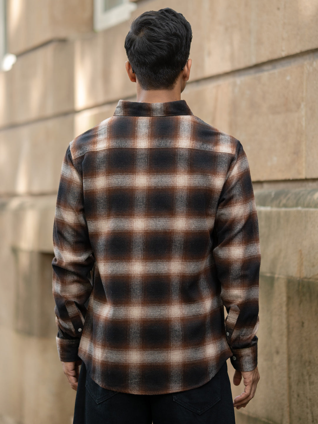Dark Brown Checks Shirt