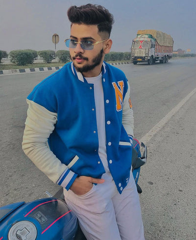 Royal Blue Varsity Oversize Jacket