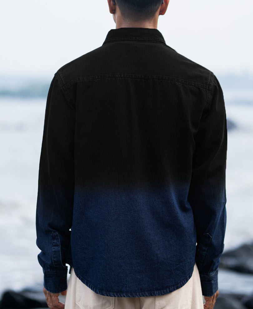 Black Ombre Denim Shirt