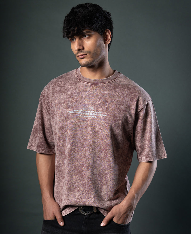 Brown Washed Graphic T-Shirt.