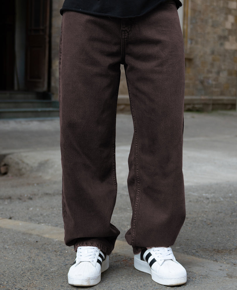 Charcoal Washed Baggy Jeans.
