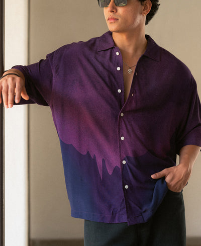 Purple Abstract Print Shirt.