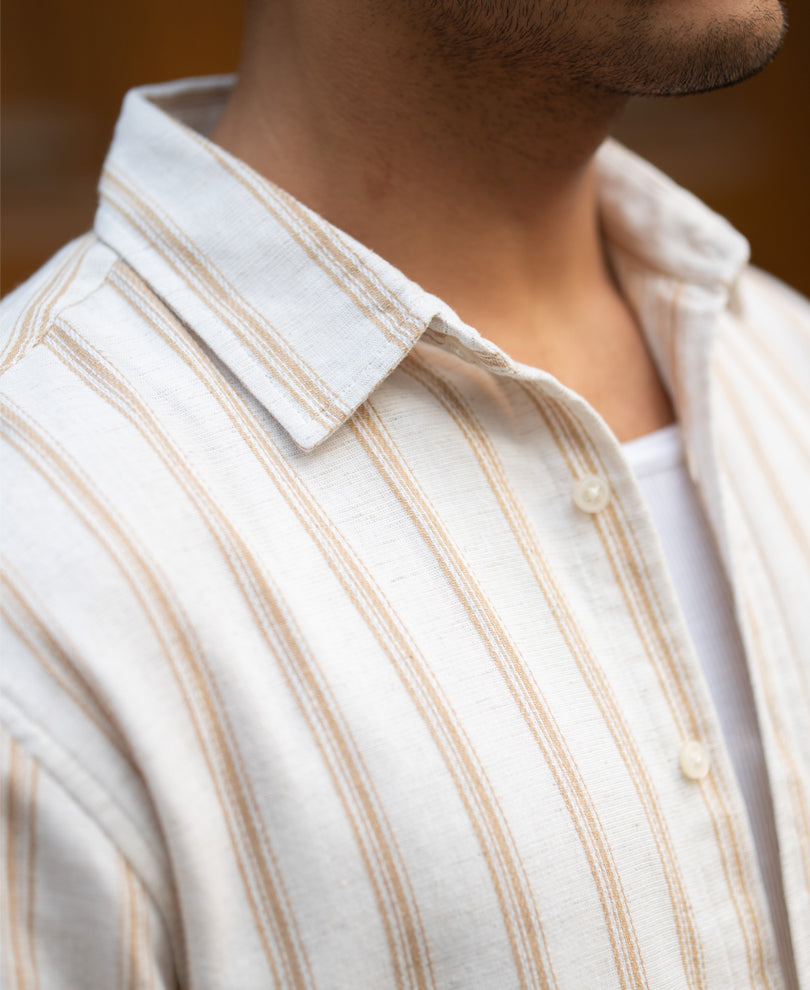 Natural & Beige Broad Stripe Shirt