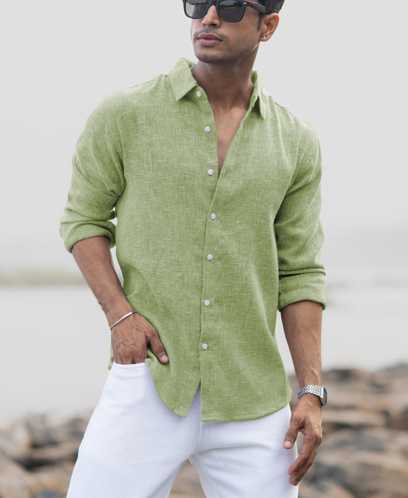 Green Structured Shirt
