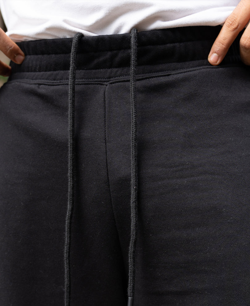 Black Graphic Printed Trackpant