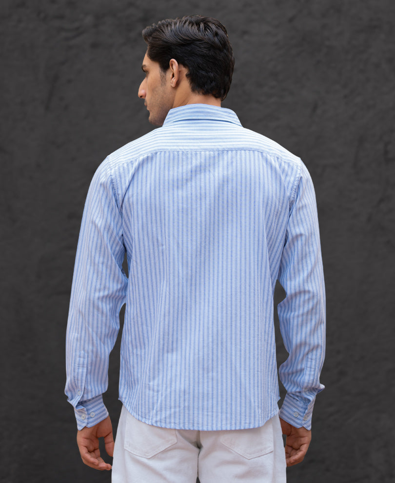 Light Blue Oxford Stripe Shirt.