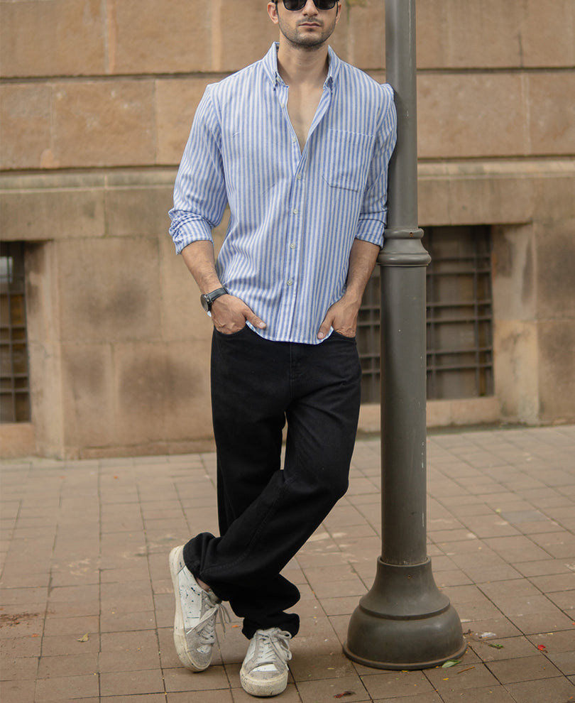 Light Blue Striped Button Down Shirt