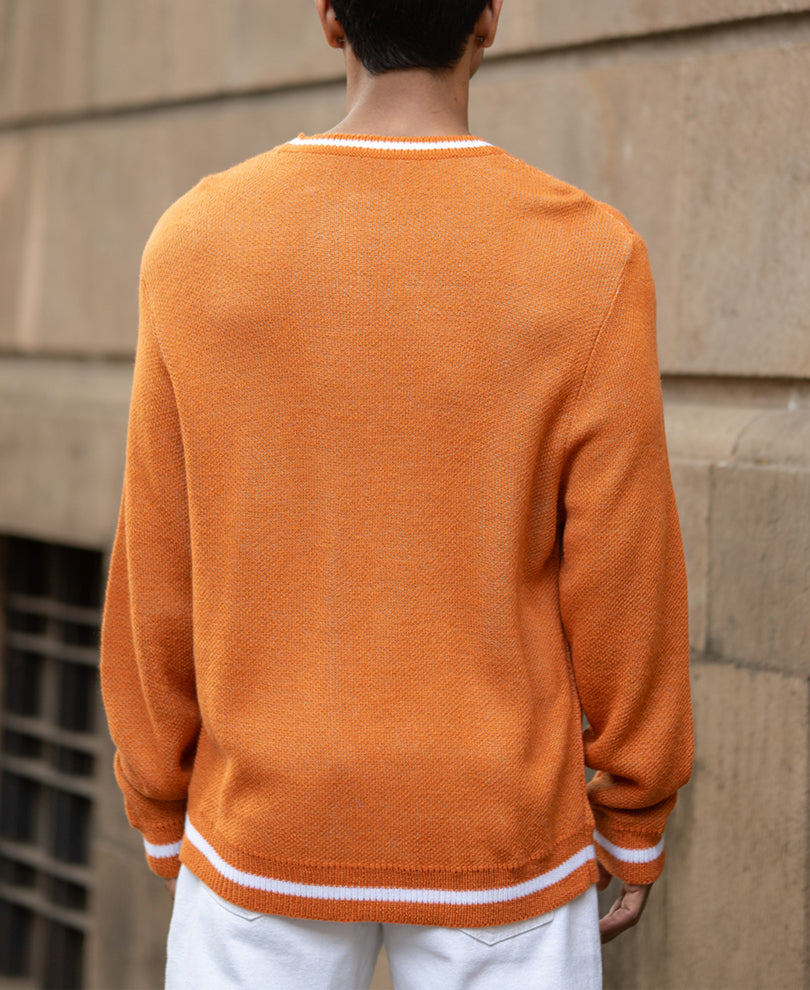 Orange Jacquard Sweater