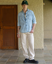 Blue Double Pocket Denim Shirt 100% Cotton