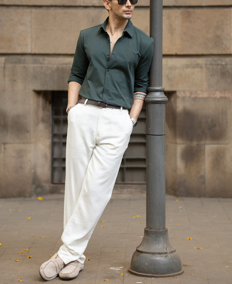 Bottle Green Stretch Shirt.