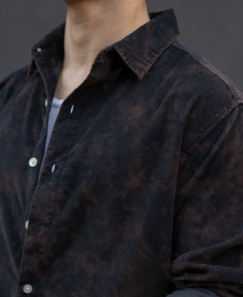 Buy Black Washed Corduroy Shirt for Men | POWERLOOK