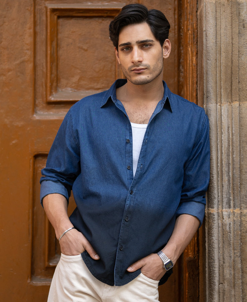 Indigo Ombre Lightweight Shirt.