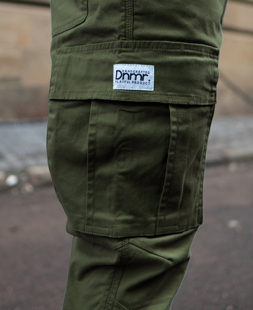 Olive Cotton Cargo Pants.
