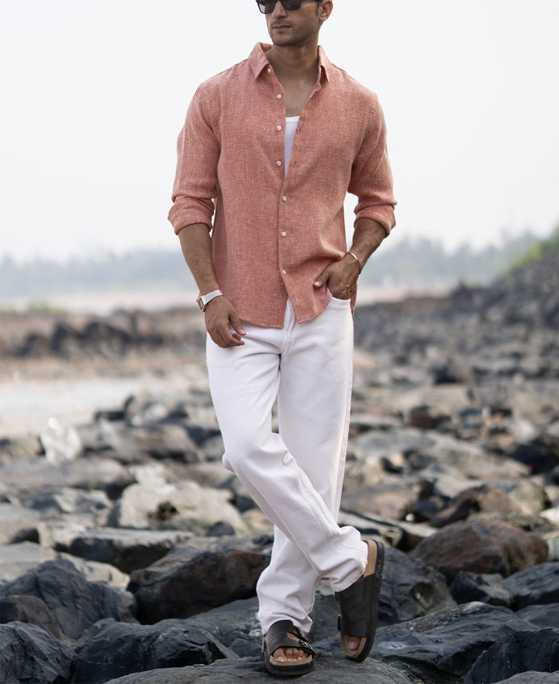 Peach Structured Shirt