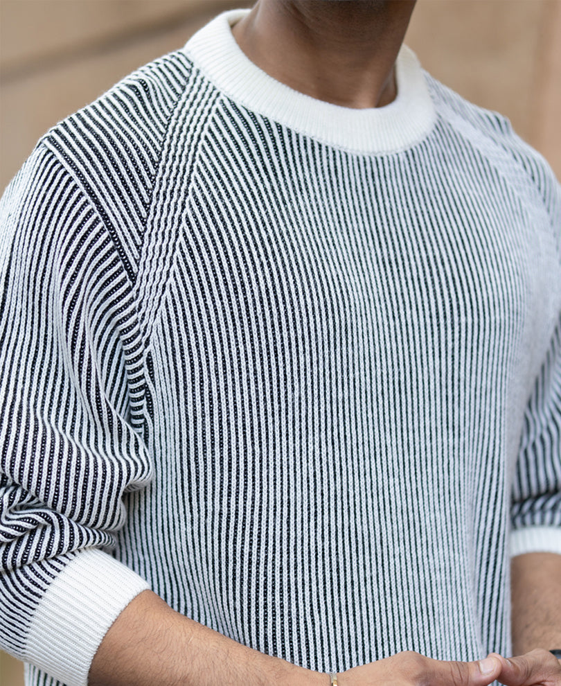 Black And White Striped T-Shirt.