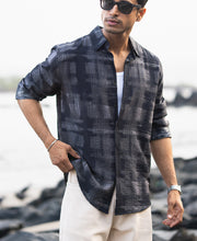 Dark Grey Printed Lightweight Shirt