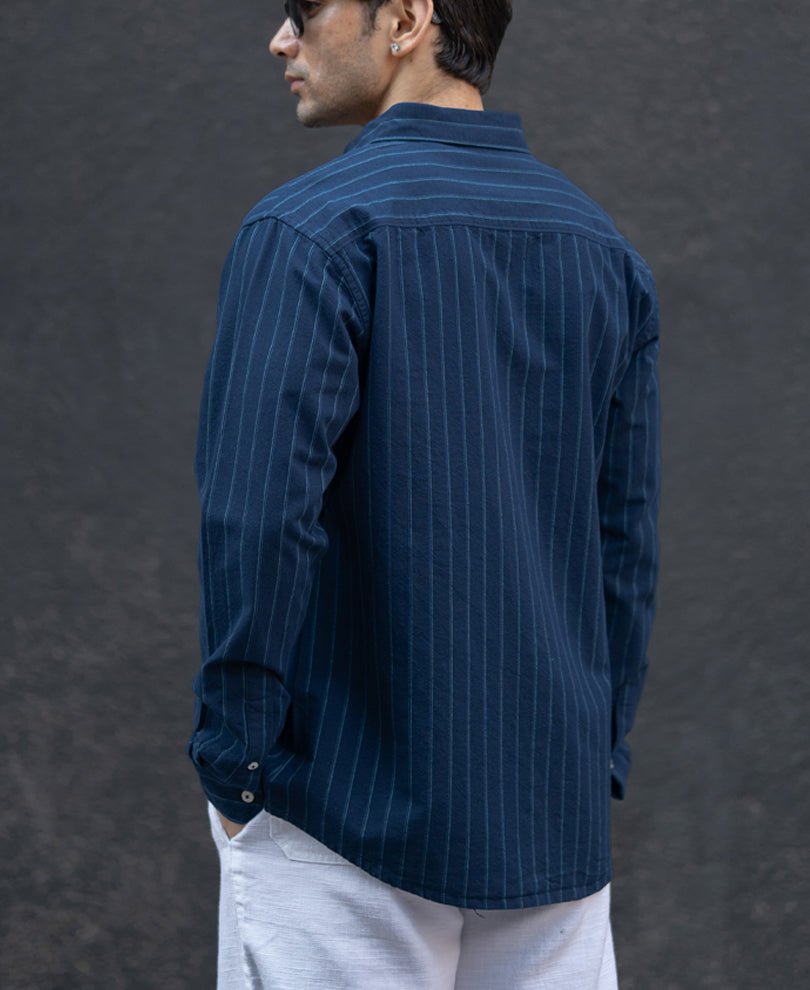 Navy Oxford Stripe Shirt