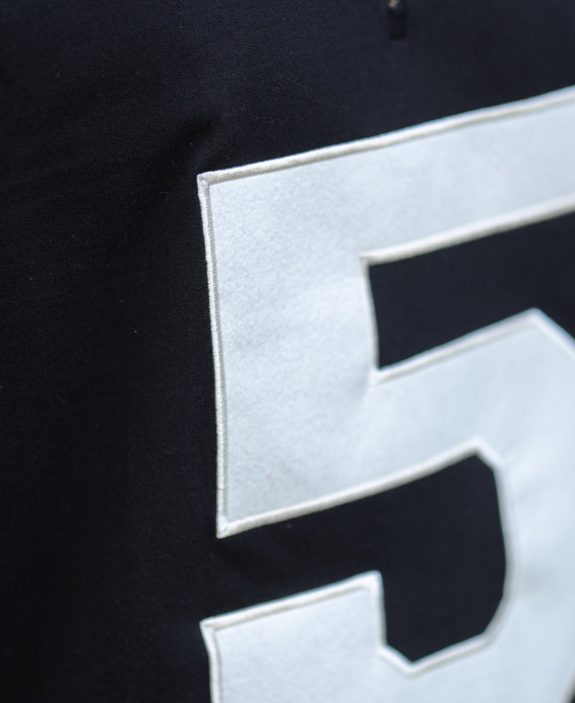 Black Contrast Applique T-Shirt.