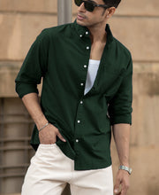 Emerald Green Cotton Oxford Shirt